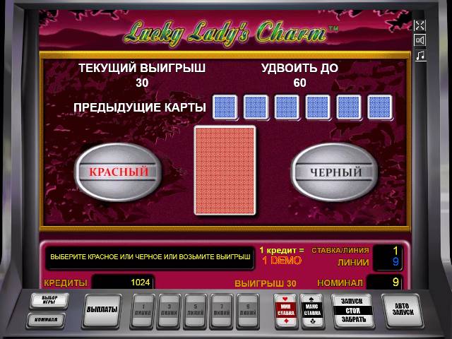 Выигрыши Lucky Lady's Charm