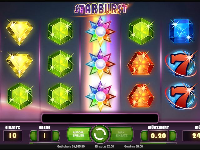 Выигрышные комбинации Starburst